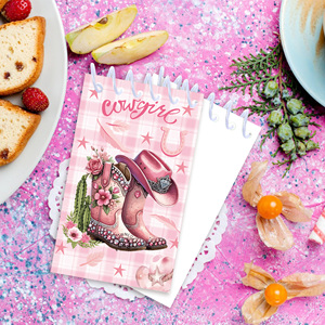 XQ086 Rosa Cowgirl <span class=keywords><strong>Mini</strong></span> Espiral Bobina Notepads Cowgirl Jornal Notebooks para Meninas Birthday Party Decor Suprimentos