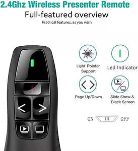 Puntatore Laser Powerpoint Laser rosso presentatore remoto 2.4G RF penna Laser PPT puntatore presentazione con USB