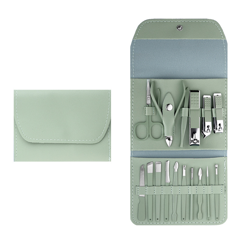 16 pcs ensemble de manucure verte