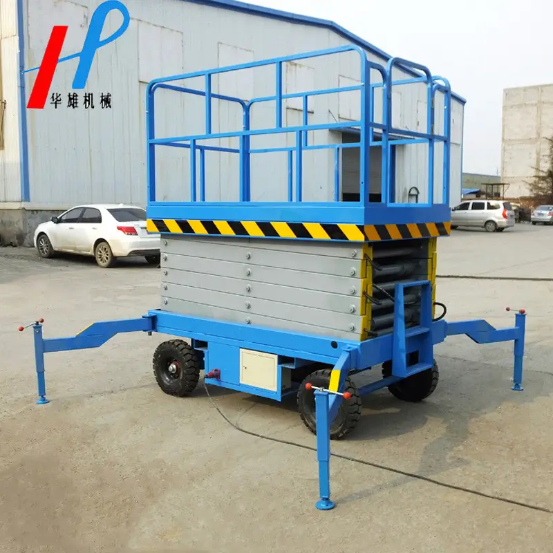 Ce 3-20m vật liệu xử lý thủy lực kéo Lift trên không Scissor loại hoist