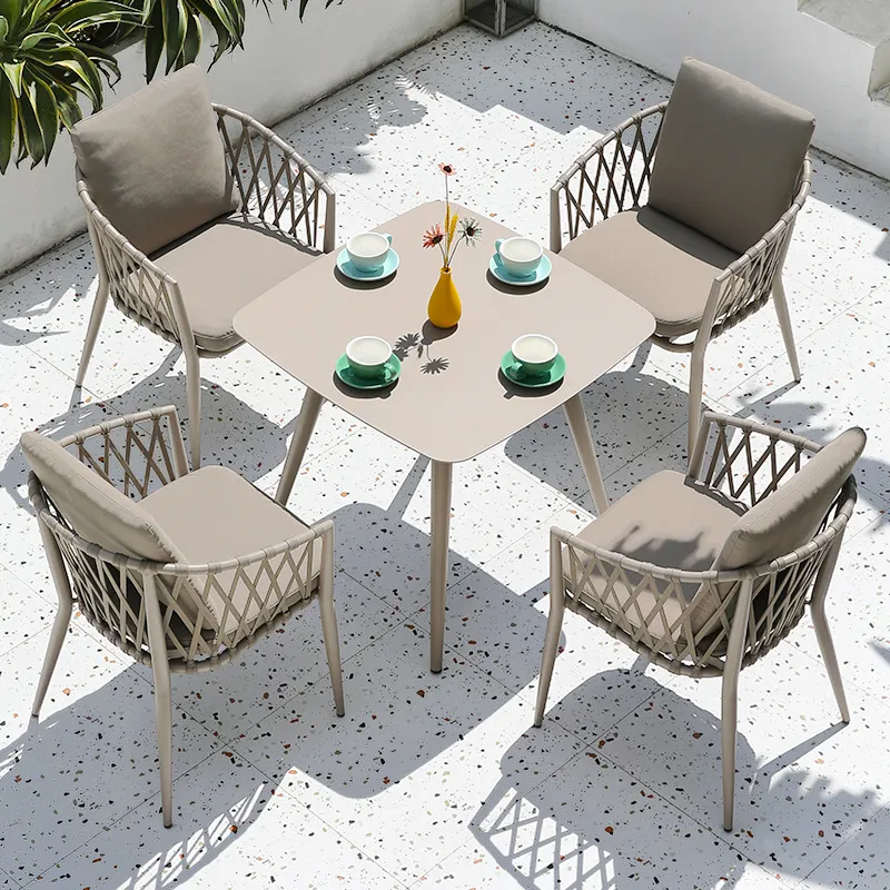 Sedia da giardino set da esterno in Rattan sedie mobili per ristoranti