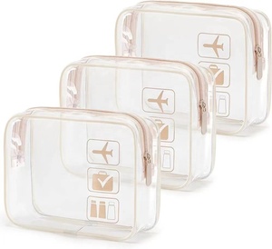 Transparent PVC Zipper Cosmetic Bag Fashionable Travel for Toiletry Storage <strong>Pouch</strong> for Beach Swimming Makeup Storage <strong>Pouch</strong> - Product Image 2