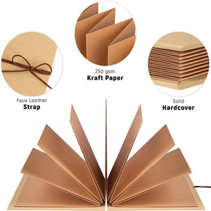 Kahverengi sayfalar ile küçük A5 karalama defteri albümü gerilebilir katlanır fotoğraf kitabı DIY aksesuarları kiti ciltli anı defteri - Product Image 3
