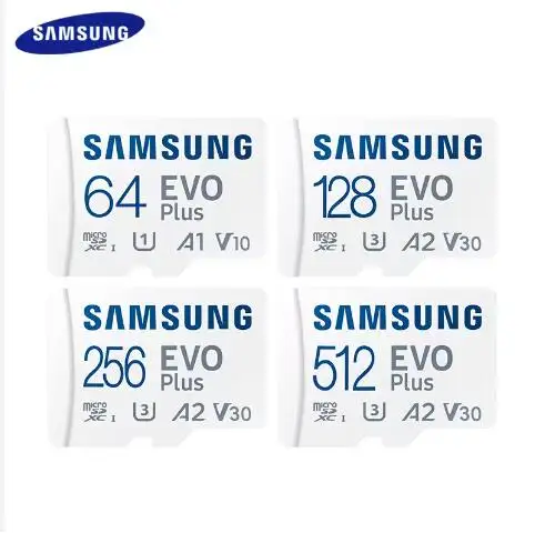 Samsung Evo mikro TF SD kart 100% orijinal A1 64GB hafıza kartı 4K telefon Ultra sınıf 10 mevcut 64GB 128GB 32GB 512GB boyutları