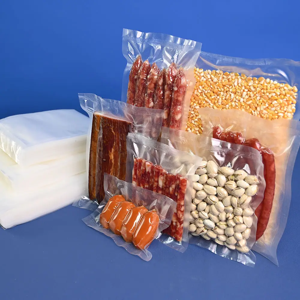 Custom high quality bags plastic pouch packaging food packing bag textured vacuum storage bag for food