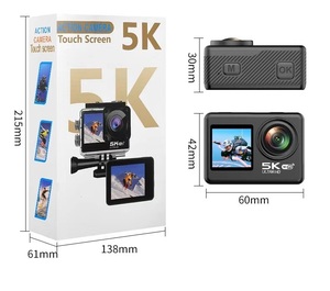 5K Sports Camera for Vlog <strong>DV</strong> Remote Wireless Microphone EIS Screen Touch Waterproof Shell 30M App <strong>Control</strong> 4K 60FPS Action Camera