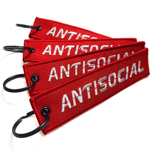 Tên tùy chỉnh logo chuyến bay thêu móc chìa khóa các bản vá lỗi nhà sản xuất quần áo xe máy phụ kiện keystrap Keychain cho xe - Product Image 1