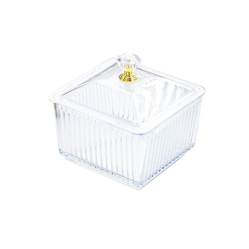 Transparent, gold-rimmed, single-disc diamond handle