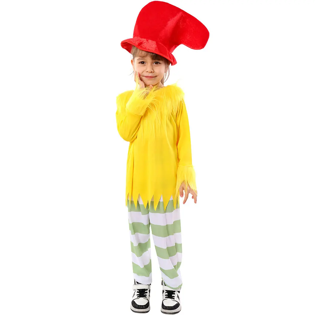 Baige bambino Costume Cosplay Top Pants cappello abiti festa di carnevale di Halloween abiti da scena per ragazze ragazzi