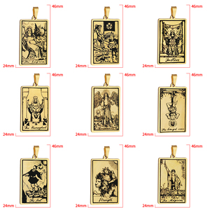 Tùy Chỉnh Tên DIY Mạ Vàng Tarot Mặt Dây Chuyền Vòng Cổ Thép Không Gỉ Làm xỉn Miễn Phí Chất Lượng Cao - Product Image 3