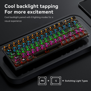 Retroiluminación Taclados 68 Teclas Usb Led Rgb Teclados de computadora Teclado mecánico transparente para juegos Teclado con cable - Product Image 6