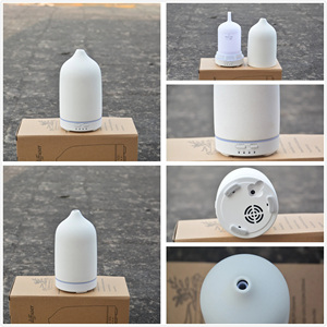 Matte Abdeckung Weiß Keramik Diffusor Timer Nachtlichter Home Office Luftbe feuchter Aroma therapie Diffusoren - Product Image 4