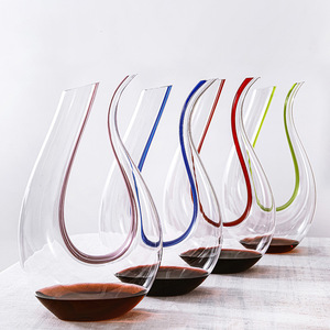 1500ml el yapımı kristal U şekli viski sürahisi seti renkli kırmızı şarap için noel hediyesi - Product Image 1