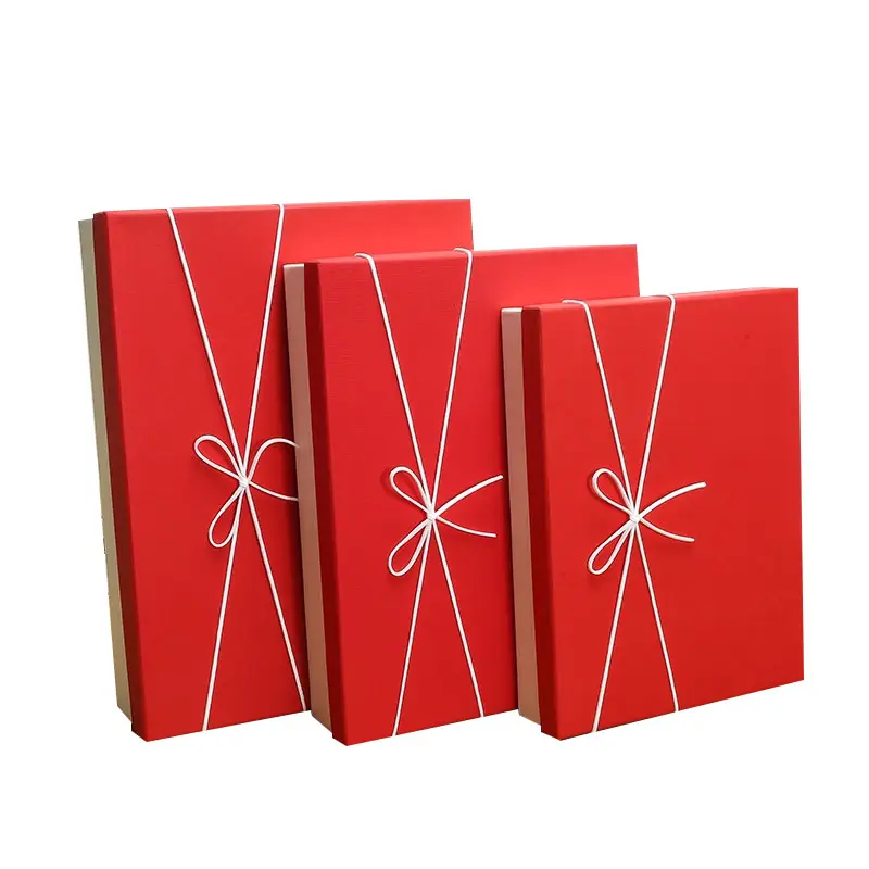 वार्निशिंग प्रिंटिंग हैंडलिंग के साथ कस्टम रीसाइक्लेबल लाल कपड़े पैकेजिंग उपहार बॉक्स वेडिंग ड्रेस बॉक्स