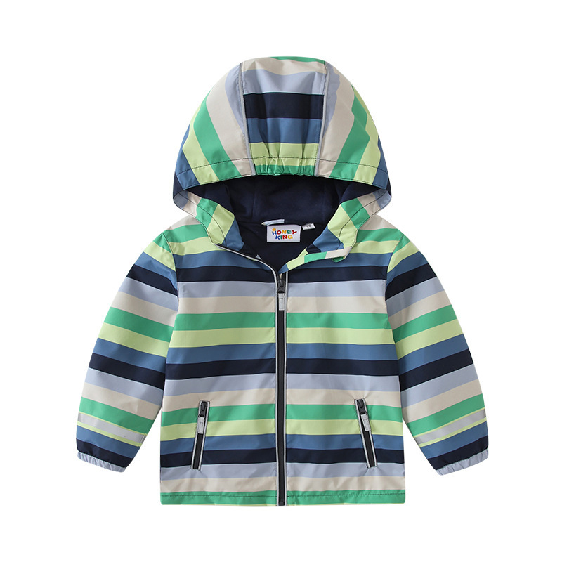Veste rayée verte doublure jersey 23hkyy104