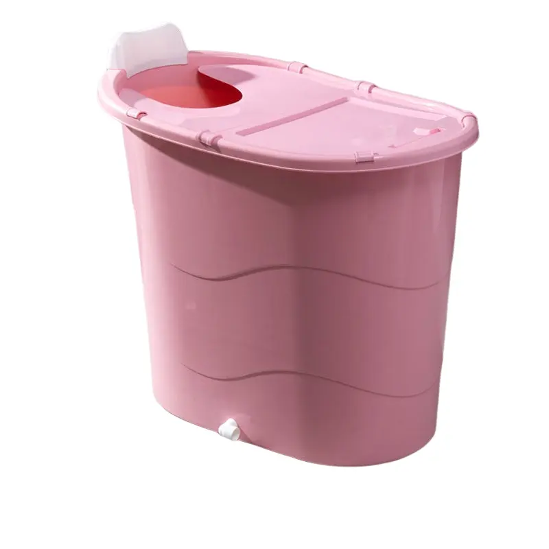2024 YOUTAI modern high quality cheap pink plastic bathtub soaking bath tubs for bathroom furniture