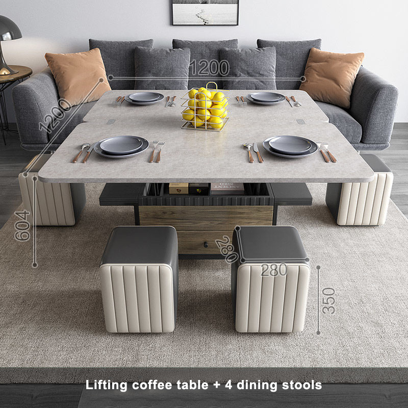 Table basse + 4 tabourets