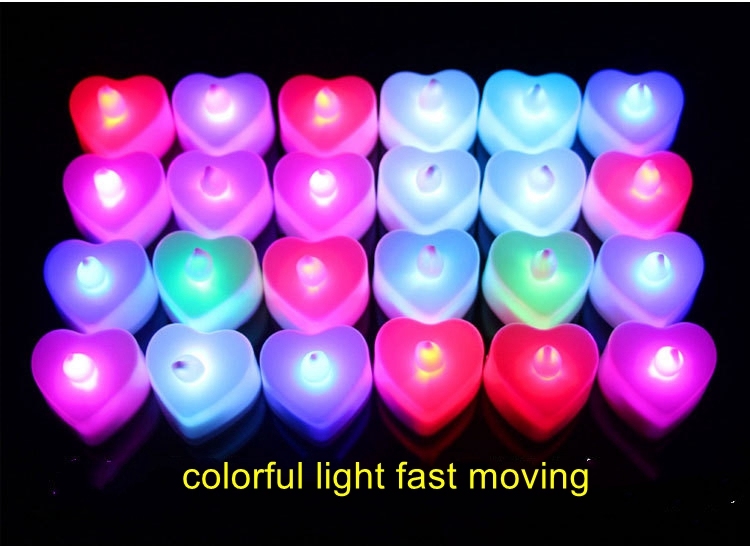 Cœur, lumière colorée, mouvement rapide