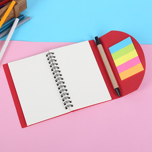 Wholesale Environmentally Friendly Combination <strong>Notebook</strong> Thickened Spiral Coil Logo Printable Paper Cover Sticky Note Features - Product Image 4