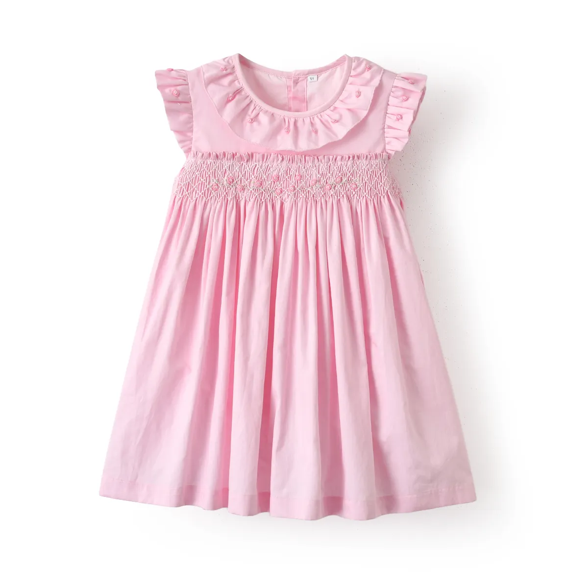 Boutique niños hechos a mano Smocked vestidos rosas para niñas bebé español Smocking burbujas Forro de algodón hermana Bata a juego ropa