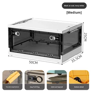 Đa chức năng có thể gập lại Stackable tổ chức Lưu trữ hộp bánh xe công suất lớn tiết kiệm không gian cho phòng ngủ tủ quần áo đồ ăn nhẹ đồ chơi - Product Image 5