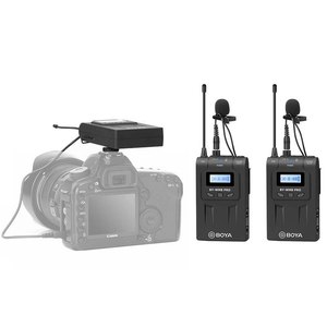 BOYA BY-WM8 Pro-K2 UHF ערוץ כפול Lavalier אלחוטי מיקרופון מערכת עם LCD מסך עבור Canon ניקון DSLR