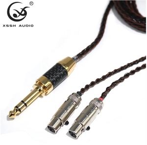Adaptador de auriculares estéreo de 6,35mm a 2 Mini XLR línea auxiliar XSSH OEM ODM HIFI OD 3,8 MM conector de plata pura DIY Cable de líneas de auriculares
