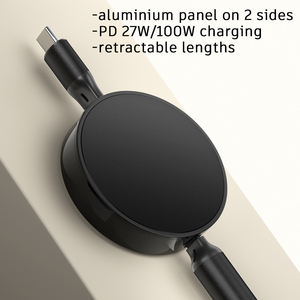 Universal PD 100W Carga rápida Laptop Tipo-C Cable de carga 2 en 1 PD 27W USB C Cable de datos de carga para iPhone Panel de aluminio