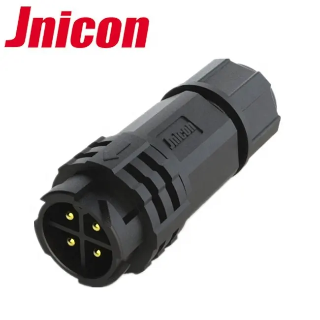 Jnicon M19 20amp 황색 자물쇠 반지 IP67 건전지를 위한 방수 힘 4pin 연결관