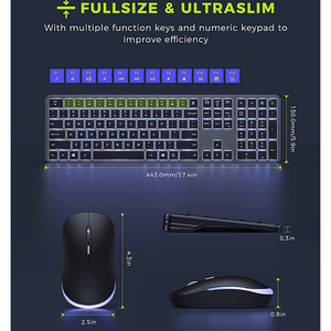Juego de teclado y ratón recargable con retroiluminación RGB inalámbrica de 2,4G - Product Image 4