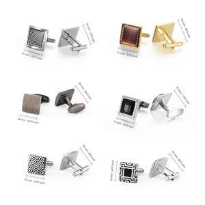 Fashion Men's Classic Business Shirt <strong>Cufflinks</strong> Checkered Gold Plated <strong>Cufflinks</strong> In Stock - Product Image 6