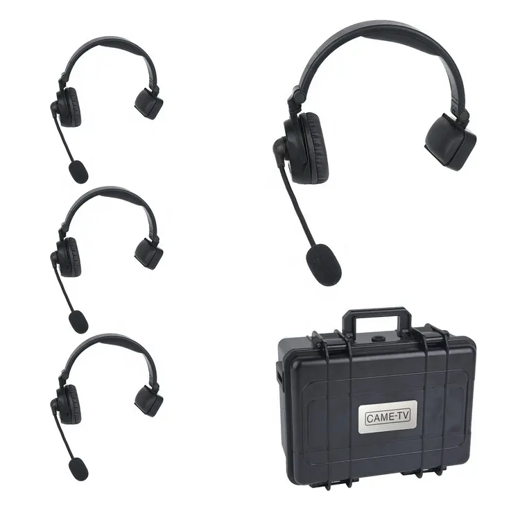 CAME-TV-auriculares plegables inalámbricos para 4 personas, dispositivo de audio Digital WAERO, dúplex, con estuche rígido, cancelación de ruido, comunicador inalámbrico