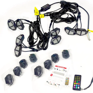 4-12 bakla renkli Off Road RGB 9W LED RGBW 4x 4 kaya ışıkları donanımı APP denetleyici Led Underglow işıklar kovalayan arabalar için Polaris - Product Image 3