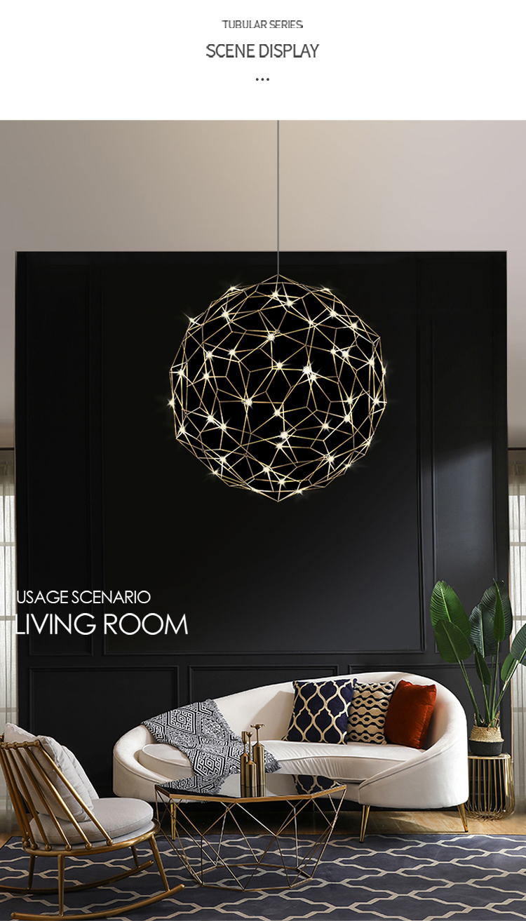Hot selling modern colourful iron hanging firefly led chandelier pendant lights for living room bedroom dining room