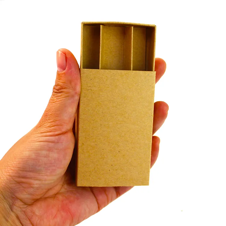 Small Mini Brown Recycled Match Sliding Kraft Paper packaging Box for Razor
