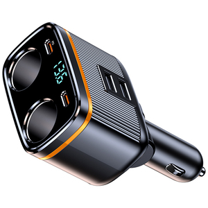 Kare otomatik çakmak 4 In 1 hızlı USB araç şarjı şarj adaptörü 66W USB 5V 3A araba şarjı LED ile dijital ekran - Product Image 6