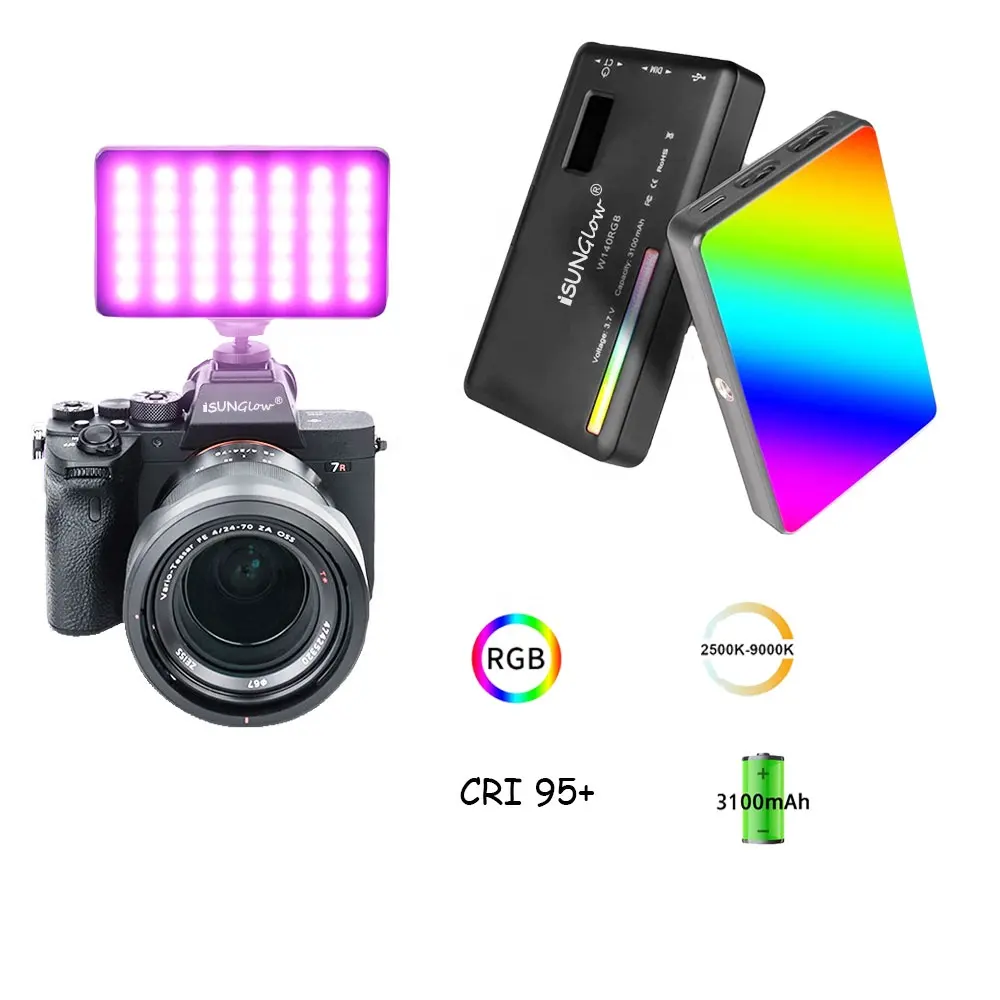 Cep taşınabilir Vlog Video fotoğraf kamera dolgu ışığı canlı akışı Selfie RGB LED Video işığı stüdyo fotoğraf aydınlatma