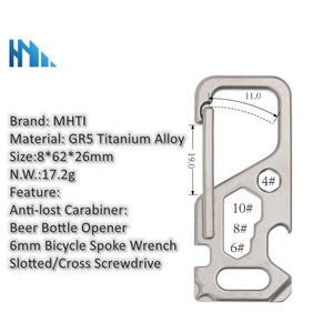 Çok fonksiyonlu EDC araçları GR5 titanyum alaşım anahtarlık 5 in 1 titanyum Carabiners - Product Image 3