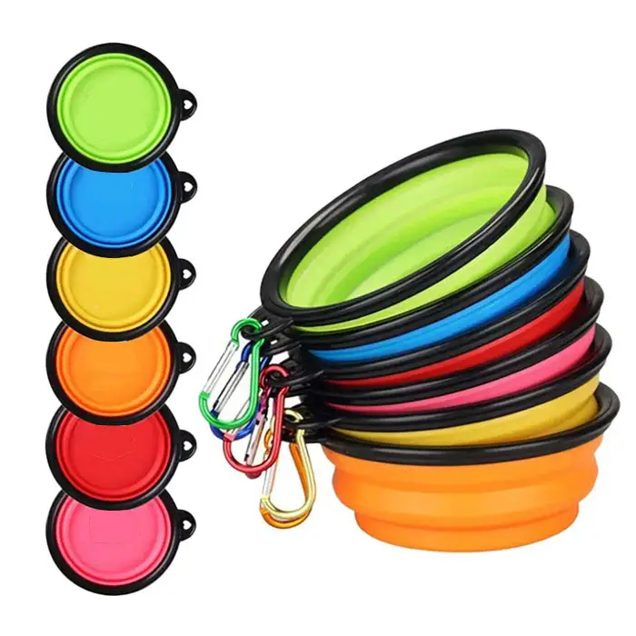 hot sell Collapsible Dog Bowl  Foldable Expandable Cup Dish for Pet Cat Food Water Feeding Portable Travel Bowl