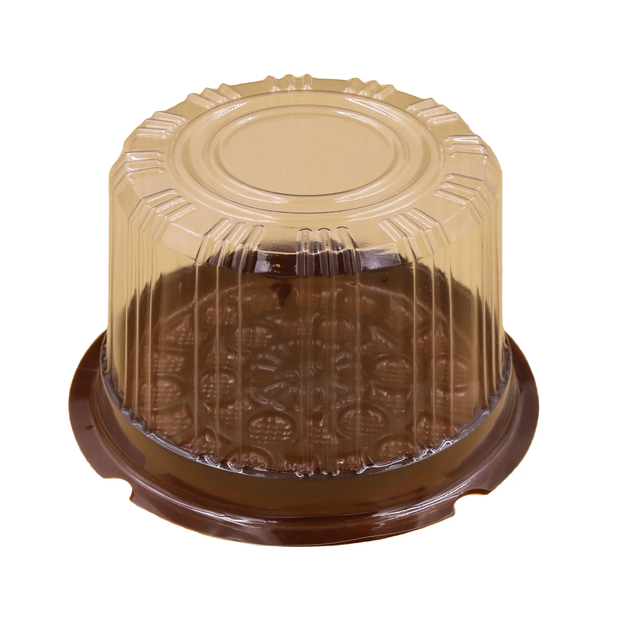 Venta al por mayor, funda para cupcakes y magdalenas, domos desechables de plástico transparente, caja redonda para Tartas altas