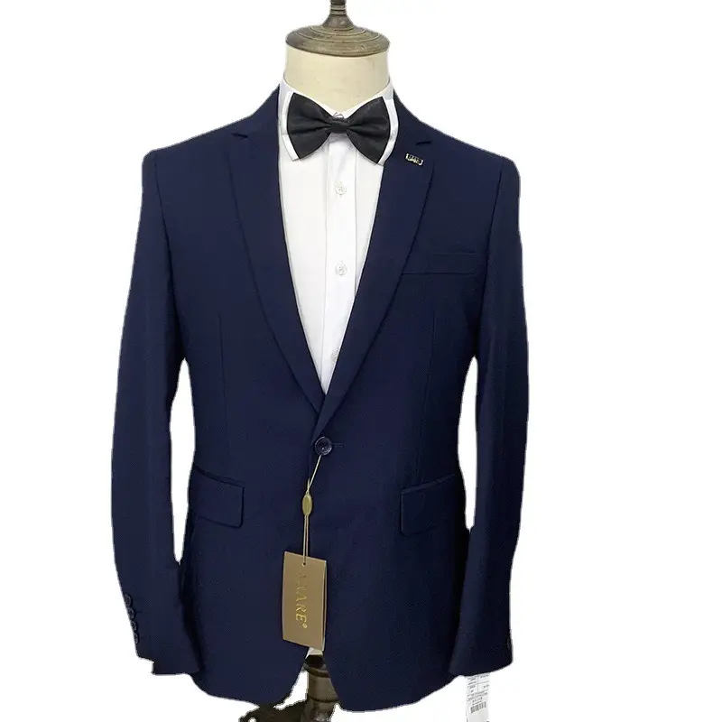 M0026 sıcak satış artı boyutu 2 parça erkek takım elbise ve Blazer mavi Slim Fit düğün seti erkekler için elbise