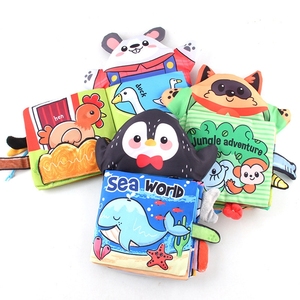 หนังสือเด็กสองในหนึ่ง3D พร้อมตุ๊กตาสัตว์มีเสียงสำหรับเด็กทารกหนังสือพร้อมหาง - Product Image 4