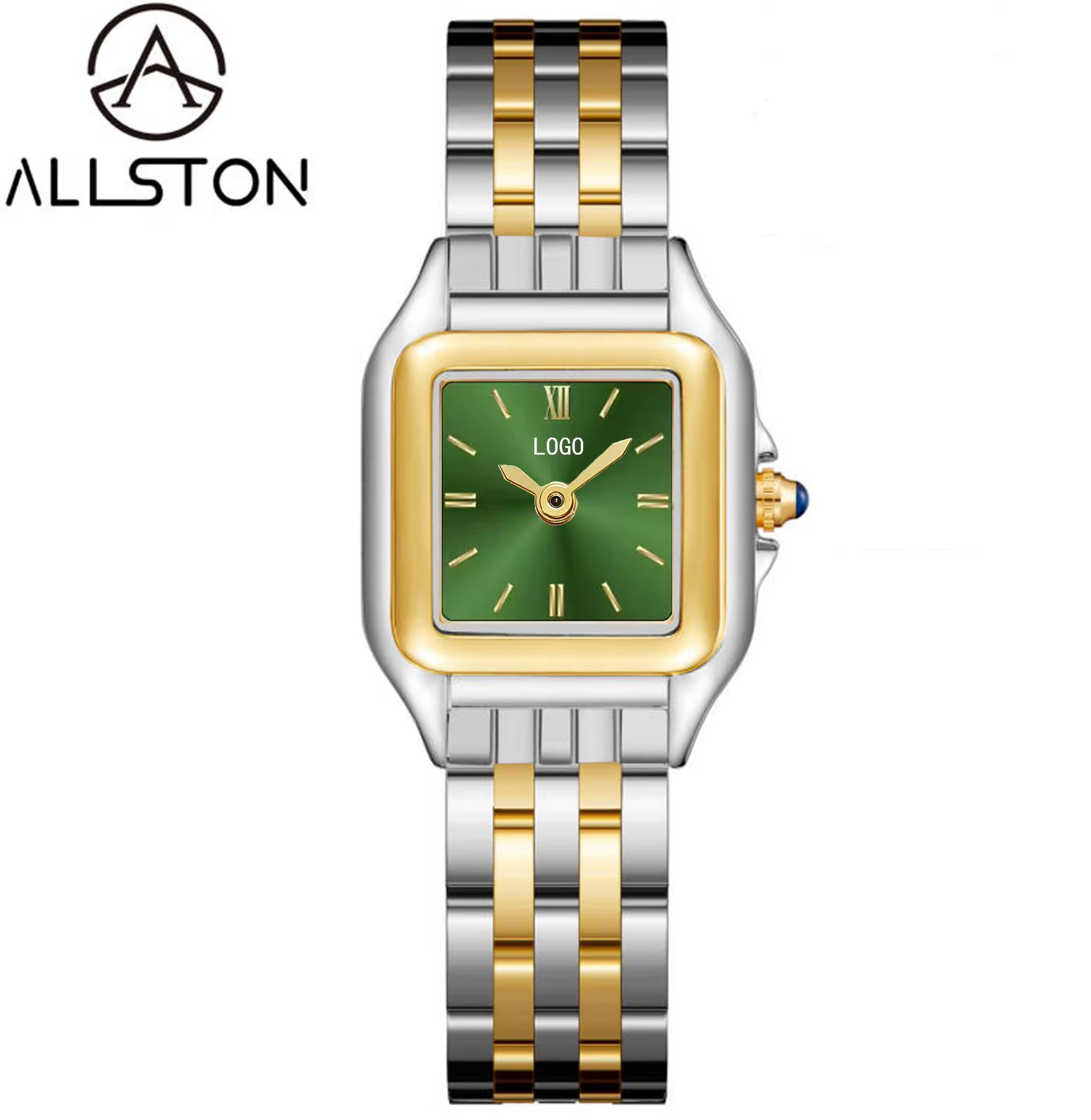 13 cassa in argento e oro + quadrante verde sole