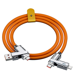 Factory 100W <strong>2</strong> <strong>in</strong> <strong>2</strong> PD Fast USB Cable Retractable Data Cable Portable 4 <strong>in</strong> <strong>1</strong> Micro USB Type C Charge Cable - Product Image 1