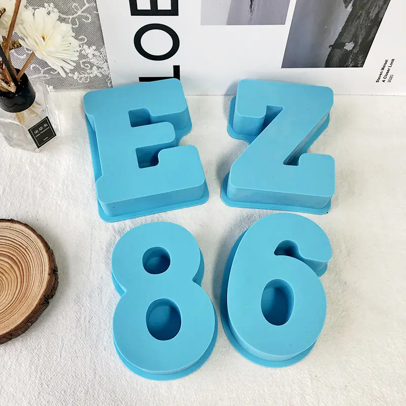 26 letras inglesas 4 pulgadas molde de silicona 3D letra A a Z DIY alfabeto moldes resinas 120 mm para molde de silicona Molde de resina grande