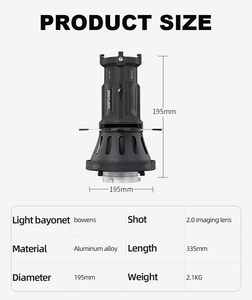 SOONPHO OT1 PRO III สนู๊ตออปติคัลระดับมืออาชีพสําหรับไฟ LED พร้อมที่ยึด Bowens และสนู๊ตออปติคัลเลนส์ 20 องศา - Product Image 3