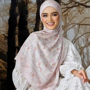 Bán Buôn Thiết Kế Đồng Bằng In Vuông Tudung Bawal Hồi Giáo Phụ Nữ Bông Voile Dân tộc Khăn Choàng Khăn Choàng Hijab - Product Image 5