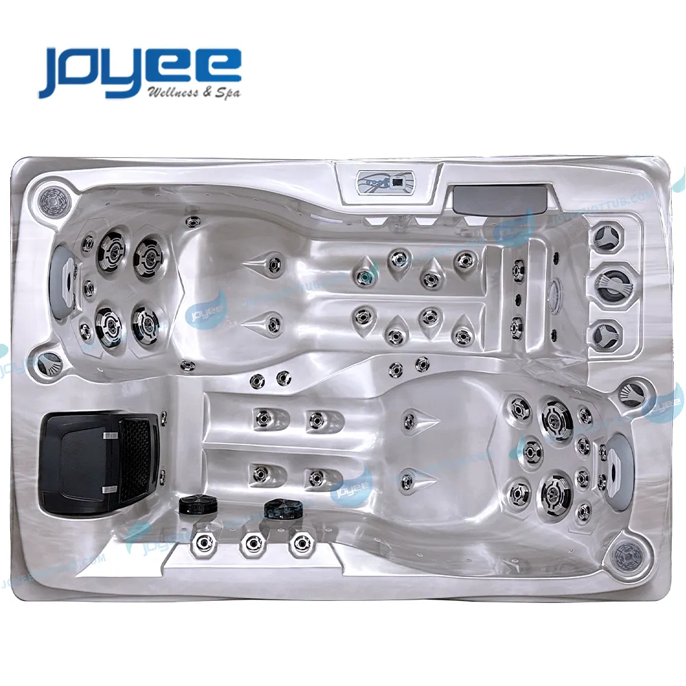 JOYEE alta calidad 2 personas Aristech acrílico LED fuente de agua jacuzzi mini spa masaje bañera de hidromasaje al aire libre con precio justo