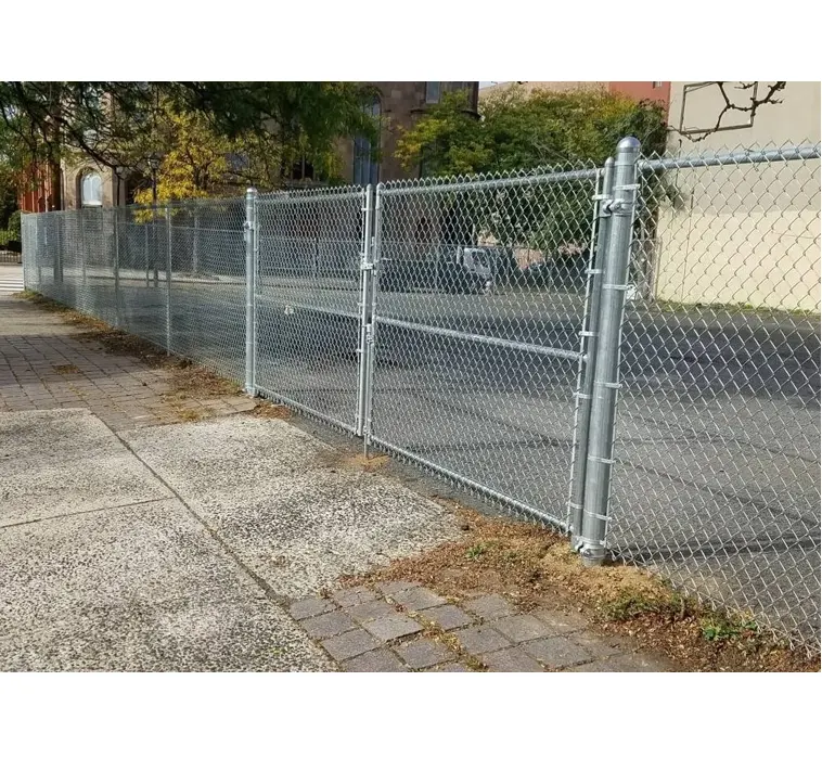 Puerta de valla de eslabones de cadena electro galvanizada de alta resistencia de 6 pies