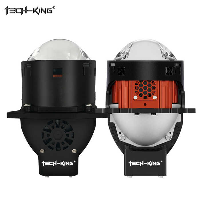 TECH-KING laser mobil Universal M50, lensa proyektor led bi 190W sinar tinggi rendah H4 H7 9005 9006 Super terang 3.0 inci CIP CSP bi